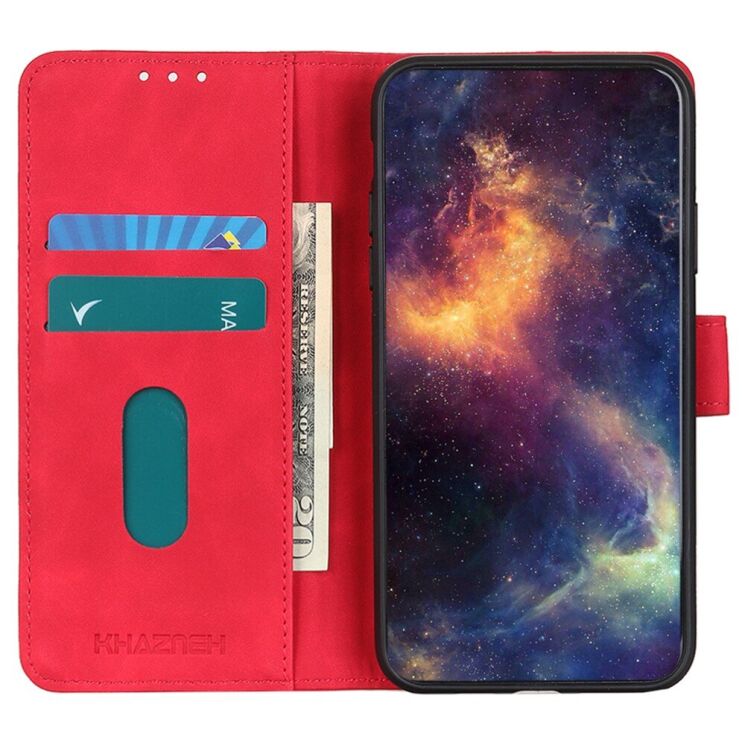 Чехол-книжка с застежкой KHAZNEH Retro Wallet для Motorola Moto G200 - Red: фото 5 из 8