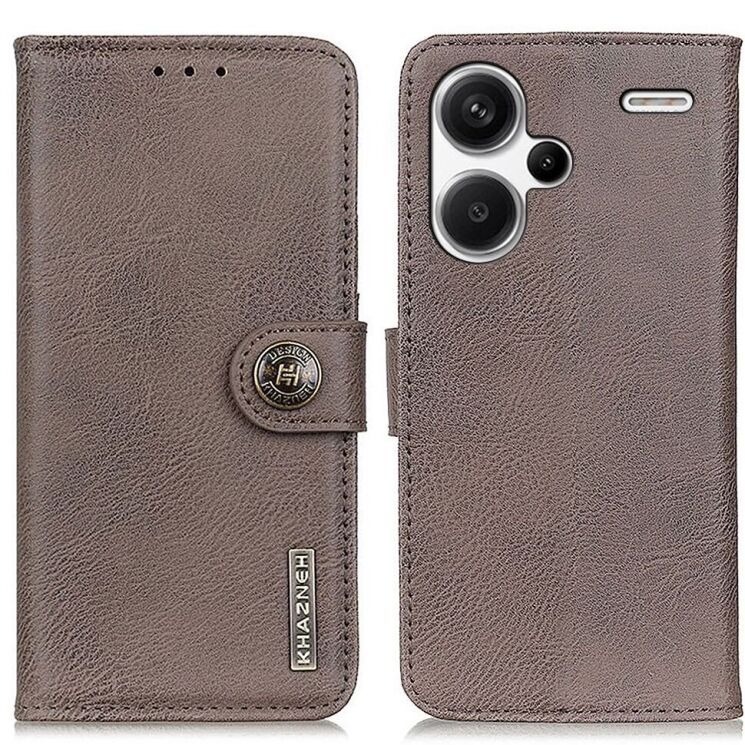 Чехол-книжка KHAZNEH Wallet Cover для Xiaomi Redmi Note 13 Pro+ - Khaki: фото 1 из 8