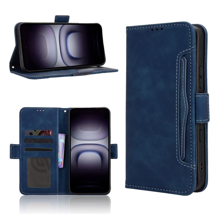 Чехол-книжка с карманами Deexe Wallet Stand для Infinix Hot 70 - Blue (422006L) Чехол-книжка с карманами Deexe Wallet Stand для Infinix Hot 70 - Blue: фото 8 из 17