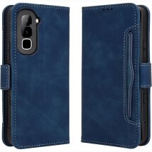 Чехол-книжка с карманами Deexe Wallet Stand для Infinix Hot 70 - Blue: фото 1 из 17