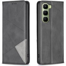 Чехол-книжка с карманами UniCase Geometric Pattern для Infinix Hot 70 - Black: фото 1 из 10
