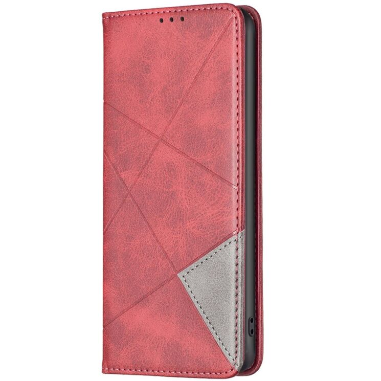 Чехол-книжка с карманами UniCase Geometric Pattern для OPPO A6x - Red: фото 2 из 10