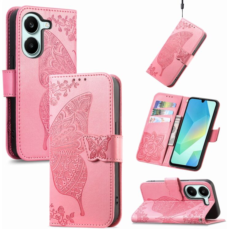 Чехол-книжка с рисунком UniCase Butterfly Pattern для Xiaomi Poco X8 Pro - Pink: фото 4 из 10