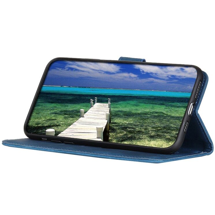 Чехол-книжка с застежкой KHAZNEH Retro Wallet для Samsung Galaxy S26 Plus - Blue: фото 2 из 8
