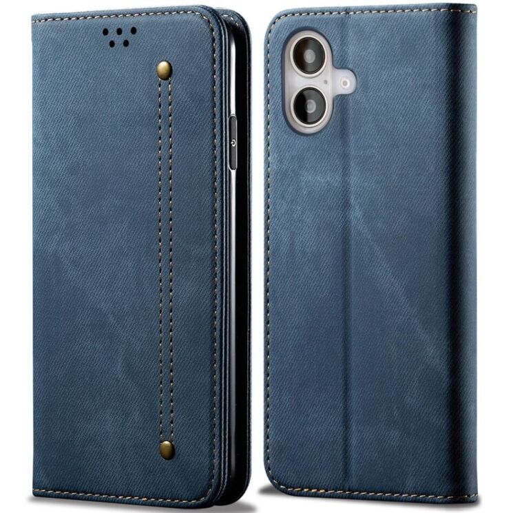 Чехол-книжка UniCase Jeans Wallet для Apple iPhone 16 - Blue: фото 1 из 7
