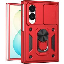 Чохол (PC+TPU) з підставкою Deexe Armor Shield (FF) для Samsung Galaxy Fold 8 - Red: фото 1 з 9
