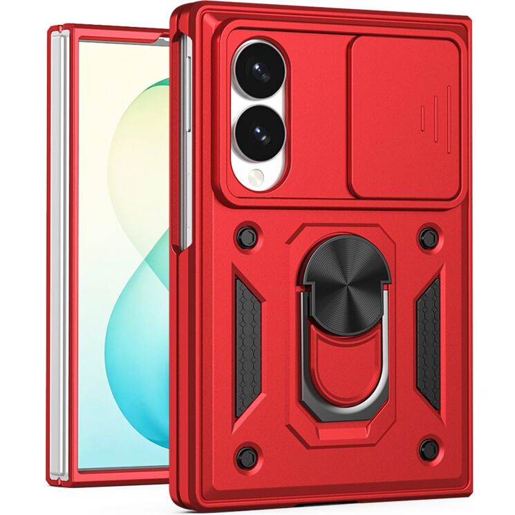 Чохол (PC+TPU) з підставкою Deexe Armor Shield (FF) для Samsung Galaxy Fold 8 - Red: фото 1 з 9