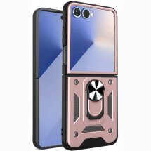 Чехол с защитой камеры Deexe Armor Shield для Samsung Galaxy Flip 8 - Rose Gold: фото 1 из 10