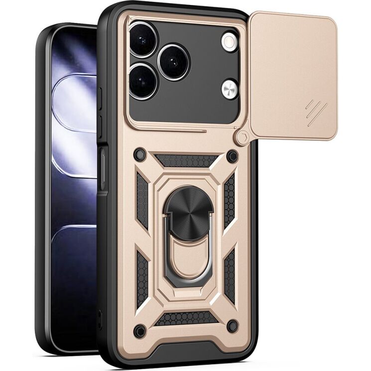 Чехол с защитой камеры Deexe Armor Shield для TECNO Spark 50 - Gold: фото 1 из 9