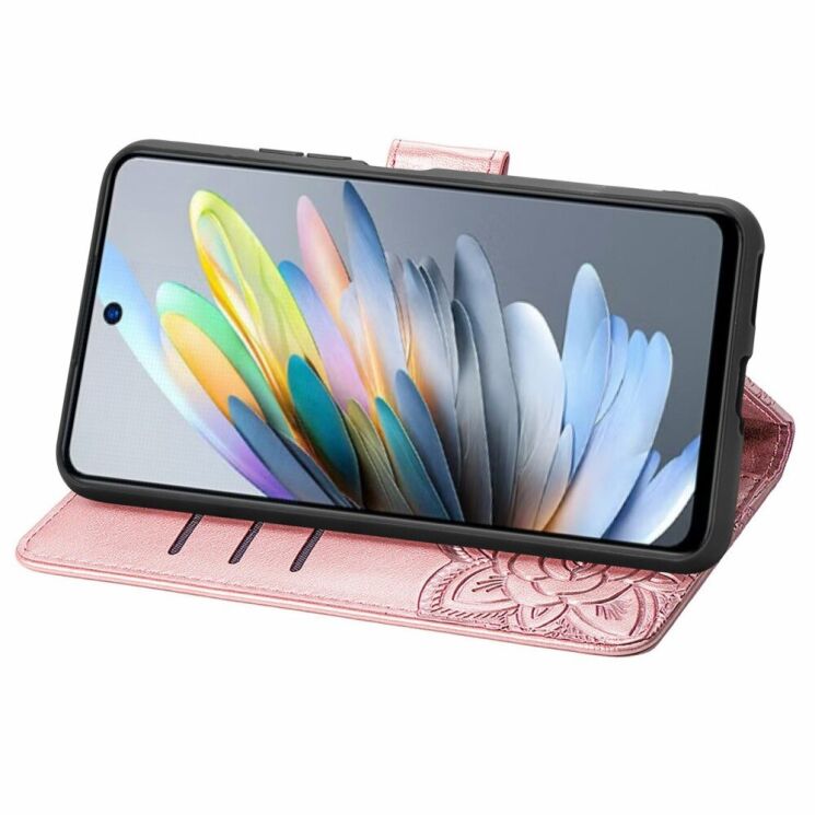 Чехол UniCase Butterfly Pattern для Motorola Moto G35 - Rose Gold: фото 3 из 7