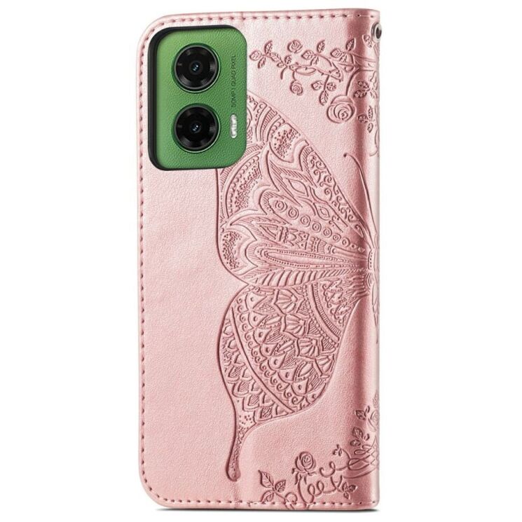 Чехол UniCase Butterfly Pattern для Motorola Moto G35 - Rose Gold: фото 6 из 7