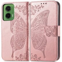 Чехол UniCase Butterfly Pattern для Motorola Moto G35 - Rose Gold: фото 1 из 7