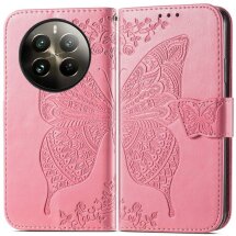 Чехол UniCase Butterfly Pattern для Realme 12 / 12 Plus - Pink: фото 1 из 8