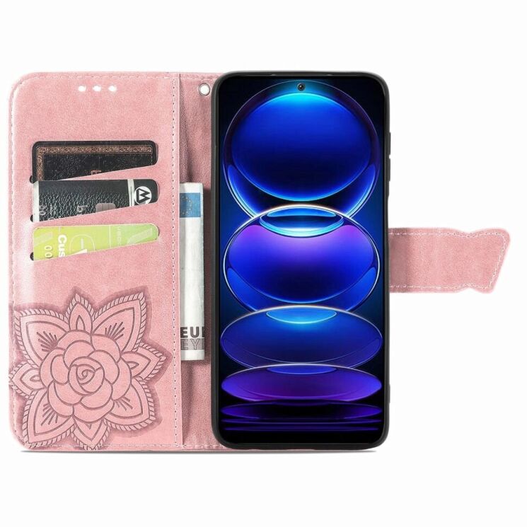 Чехол UniCase Butterfly Pattern для Xiaomi Poco X5 Pro / Redmi Note 12 Pro 5G - Rose Gold: фото 2 из 8