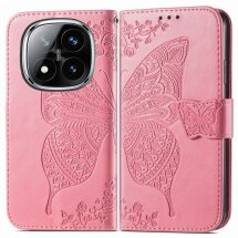 Чехол UniCase Butterfly Pattern для Xiaomi Redmi Note 14 Pro 5G - Pink: фото 1 из 9
