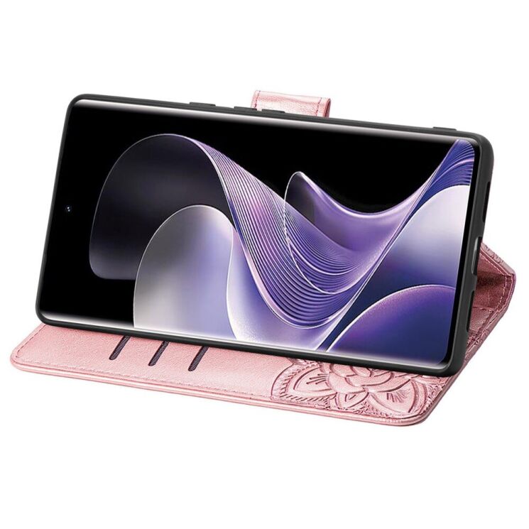 Чехол UniCase Butterfly Pattern для Xiaomi Redmi Note 14 Pro - Rose Gold: фото 4 из 14