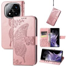Чехол UniCase Butterfly Pattern для Xiaomi Redmi Note 14 Pro - Rose Gold: фото 1 из 14