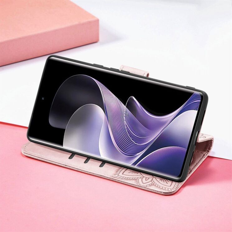 Чехол UniCase Butterfly Pattern для Xiaomi Redmi Note 14 Pro - Rose Gold: фото 8 из 14