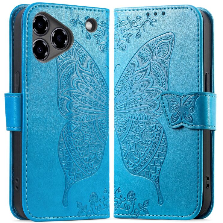 Чехол UniCase Butterfly Pattern для ZTE Blade A76 - Blue: фото 1 из 10