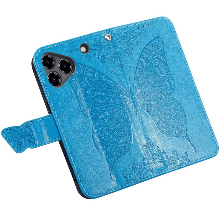 Чехол UniCase Butterfly Pattern для ZTE Blade A76 - Blue: фото 4 из 10