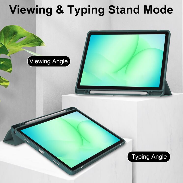 Чeхол UniCase Folio Style для Samsung Galaxy Tab A11 Plus (X230/236) - Green: фото 4 из 8