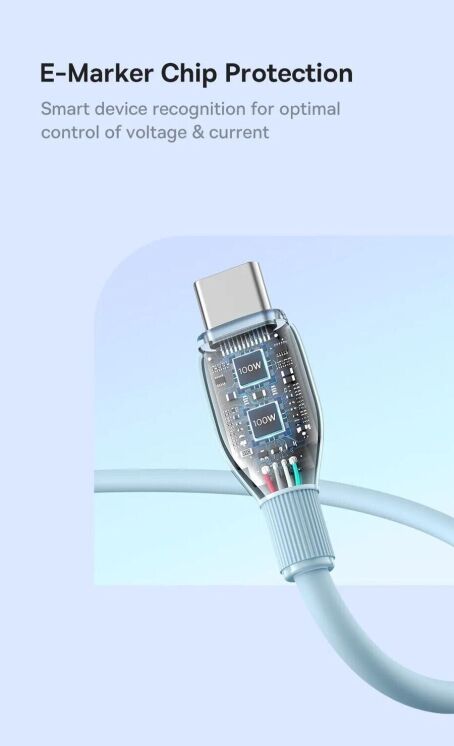 Кабель Baseus Pudding Series Type-C to Type-C (100W, 1.2m) P10355702111-00 - Black: фото 15 з 26