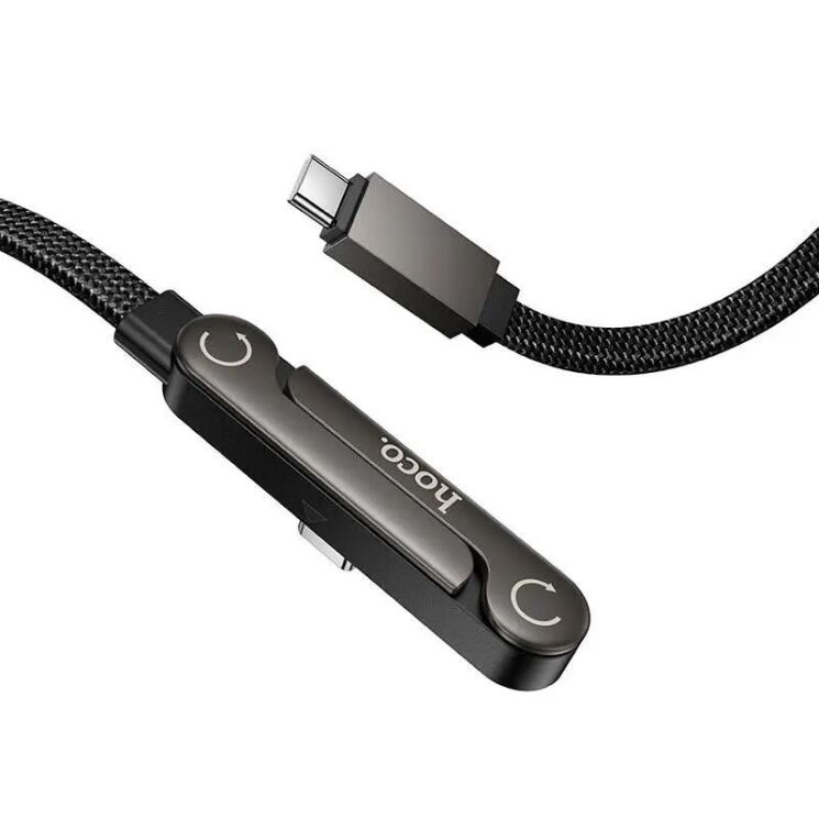 Кабель Hoco U150 Type-C to Type-C 60W (3A, 1.2m) - Black: фото 3 из 9