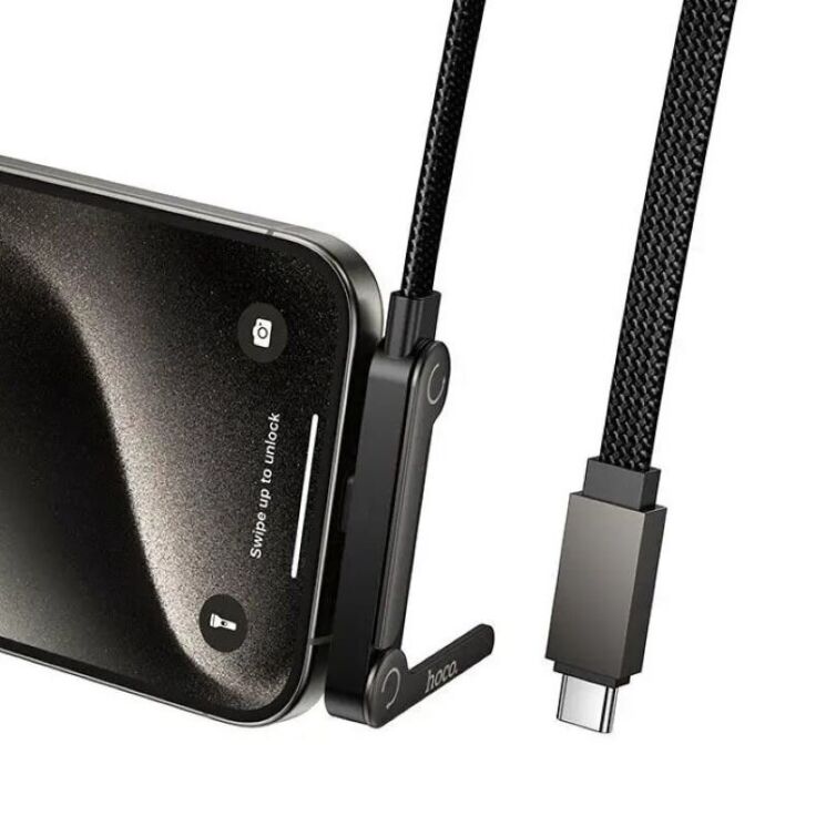 Кабель Hoco U150 Type-C to Type-C 60W (3A, 1.2m) - Black: фото 6 из 9