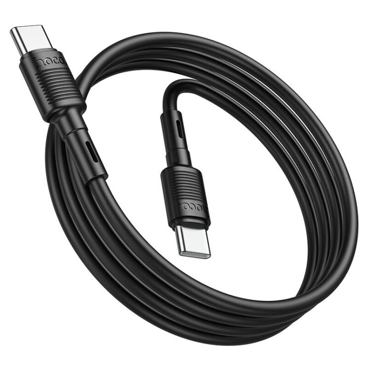 Кабель Hoco X83 Victory Type-C to Type-C (60W, 3A, 1m) - Black: фото 2 з 6