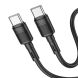 Кабель Hoco X83 Victory Type-C to Type-C (60W, 3A, 1m) - Black (896023B). Фото 1 з 6