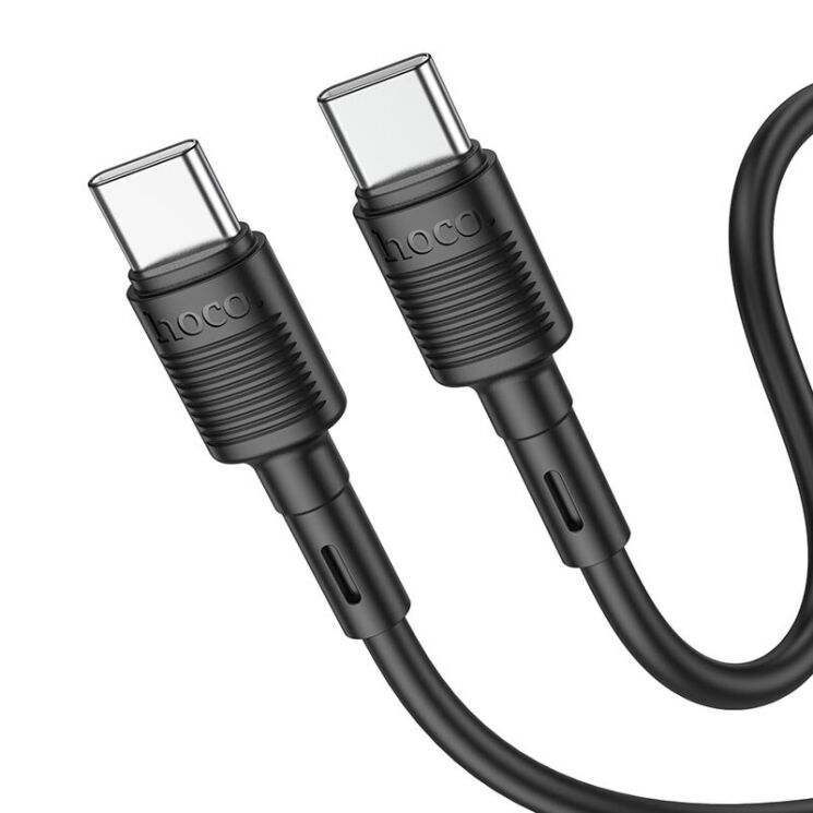 Кабель Hoco X83 Victory Type-C to Type-C (60W, 3A, 1m) - Black: фото 1 з 6
