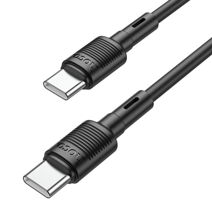 Кабель Hoco X83 Victory Type-C to Type-C (60W, 3A, 1m) - Black: фото 3 з 6