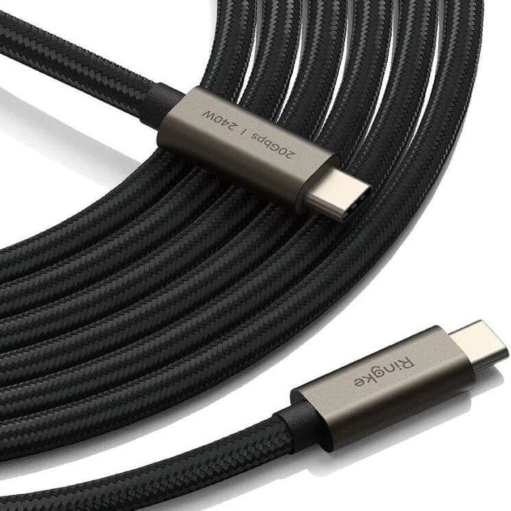 Кабель Ringke RCC-20G10 Type-C to Type-C 240W (5A, 2m) 8809961785078 - Black (896546B) Кабель Ringke RCC-20G10 Type-C to Type-C 240W (5A, 2m) 8809961785078 - Black: фото 2 из 21
