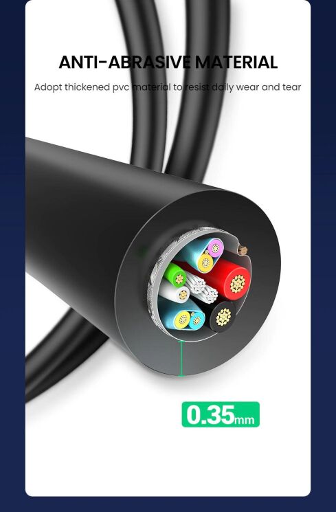 Кабель UGREEN US184 USB 3.0 to Type-C (3A, 1m) - Black: фото 11 з 15
