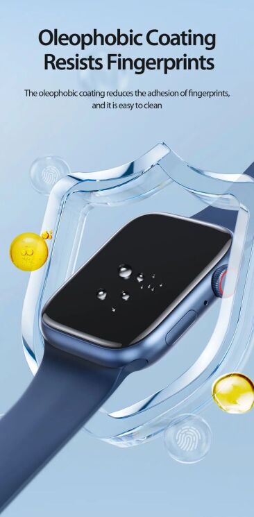 Комплект защитных пленок DUX DUCIS 3D Curved Screen для Apple Watch 45 mm (7 / 8 / 9 Series) - Black: фото 13 из 19