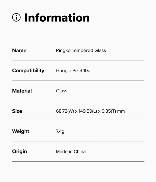 Комплект защитных стекол (2шт) Ringke Screen Protector Tempered Glass для Google Pixel 10a (8800328818439): фото 15 из 15