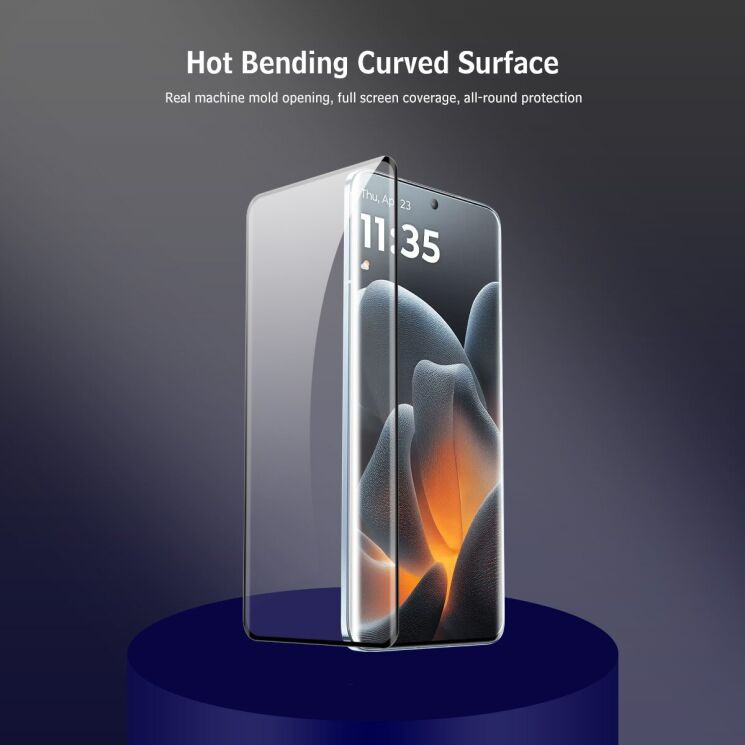 Комплект защитных стекол ENKAY 3D Curved Side Glue для Motorola Edge 70 Fusion - Black: фото 2 из 7