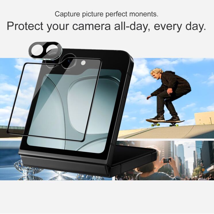 Комплект захисних стекол (на екран і камеру) Imak Protector Set для Samsung Galaxy Flip 7 FE - Black: фото 5 з 7