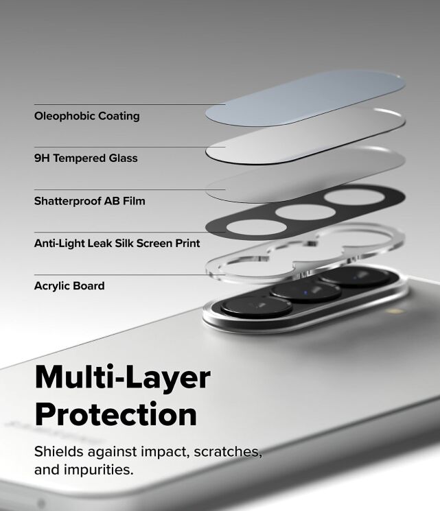 Комплект захисних стекол Ringke Camera Protector Glass для Samsung Galaxy A37 (A376) / Galaxy A57 (A576) 8800328818200 - Black: фото 7 з 14