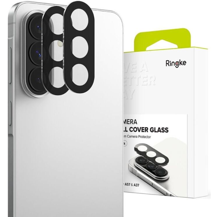 Комплект захисних стекол Ringke Camera Protector Glass для Samsung Galaxy A37 (A376) / Galaxy A57 (A576) 8800328818200 - Black: фото 1 з 14