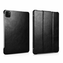 Кожаный чехол ICARER Leather Cover для Apple iPad Pro 11 (2020/2021/2022) / Air 11 M3/M2 (2025/2024) - Black: фото 1 из 21