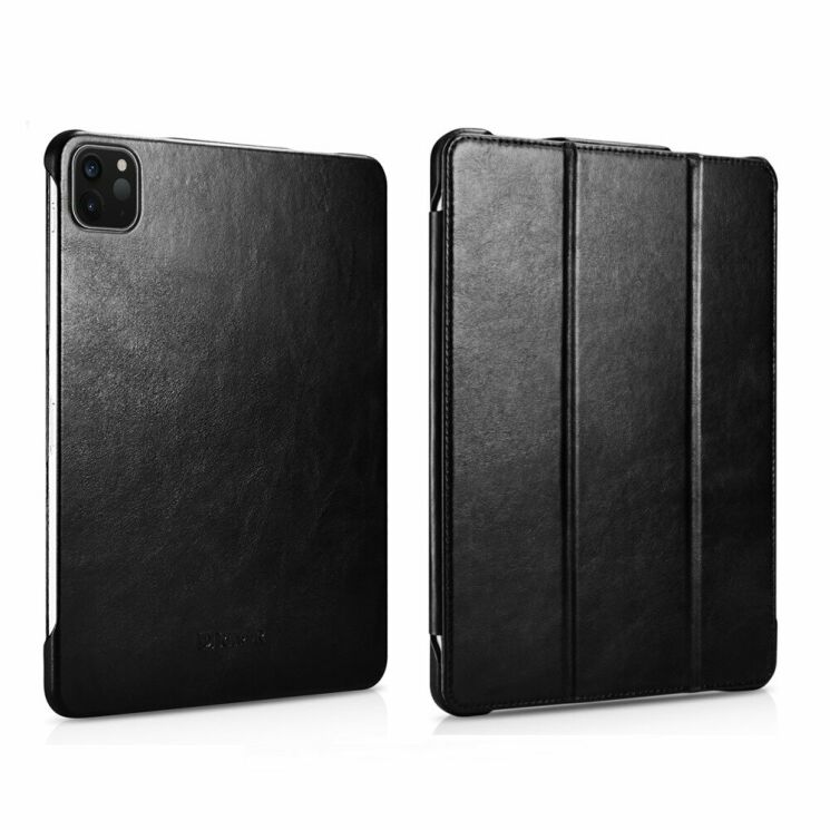 Кожаный чехол ICARER Leather Cover для Apple iPad Pro 11 (2020/2021/2022) / Air 11 M3/M2 (2025/2024) - Black: фото 1 из 21
