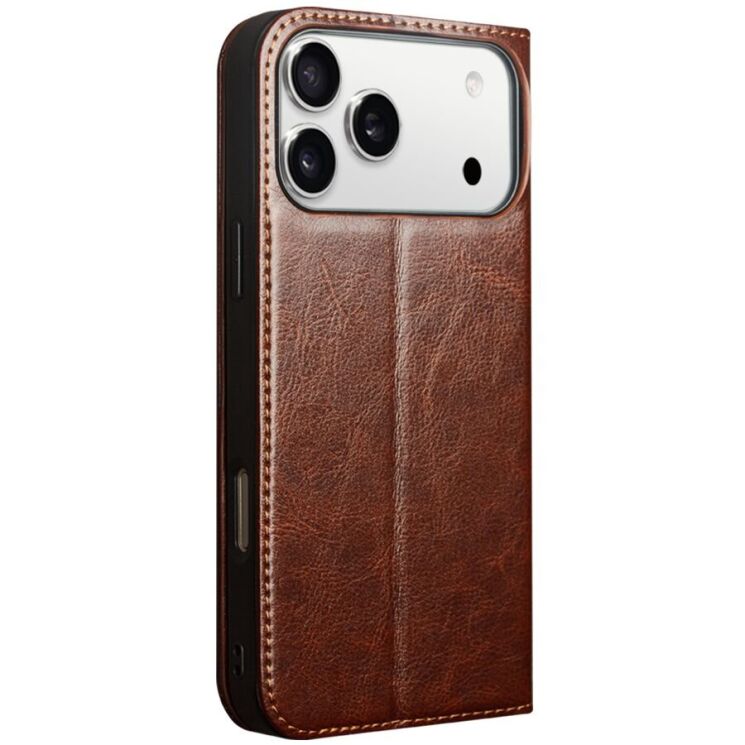 Кожаный чехол QIALINO Classic Case для Apple iPhone 17 Pro - Brown: фото 5 из 13