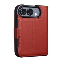 Кожаный чехол QIALINO Wallet Case (FF) для iPhone Duo - Terracotta: фото 1 из 13