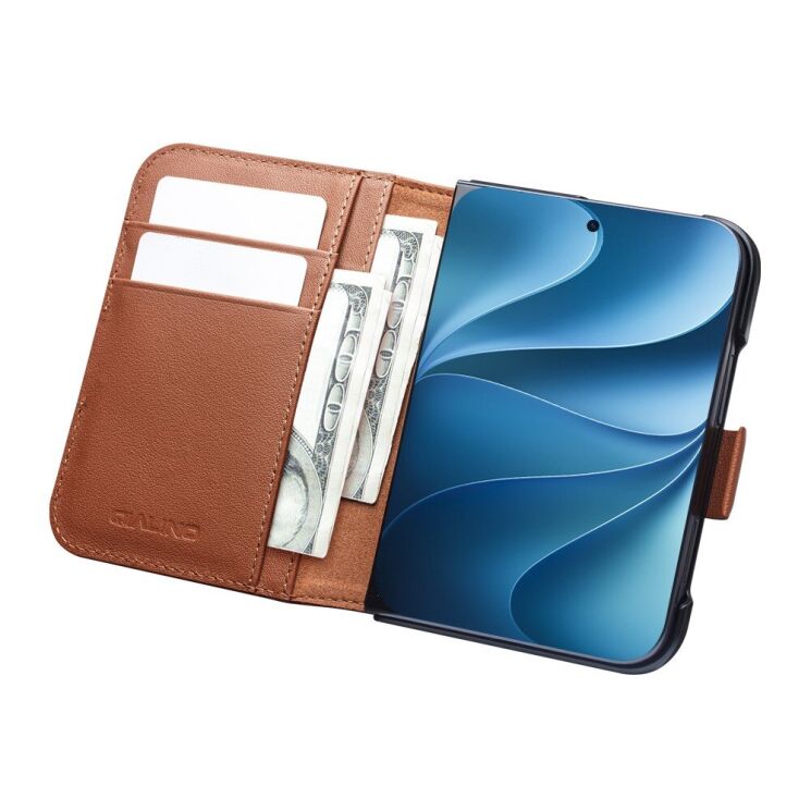 Кожаный чехол QIALINO Wallet Case (FF) для iPhone Duo - Terracotta (435022TC) Кожаный чехол QIALINO Wallet Case (FF) для iPhone Duo - Terracotta: фото 4 из 13