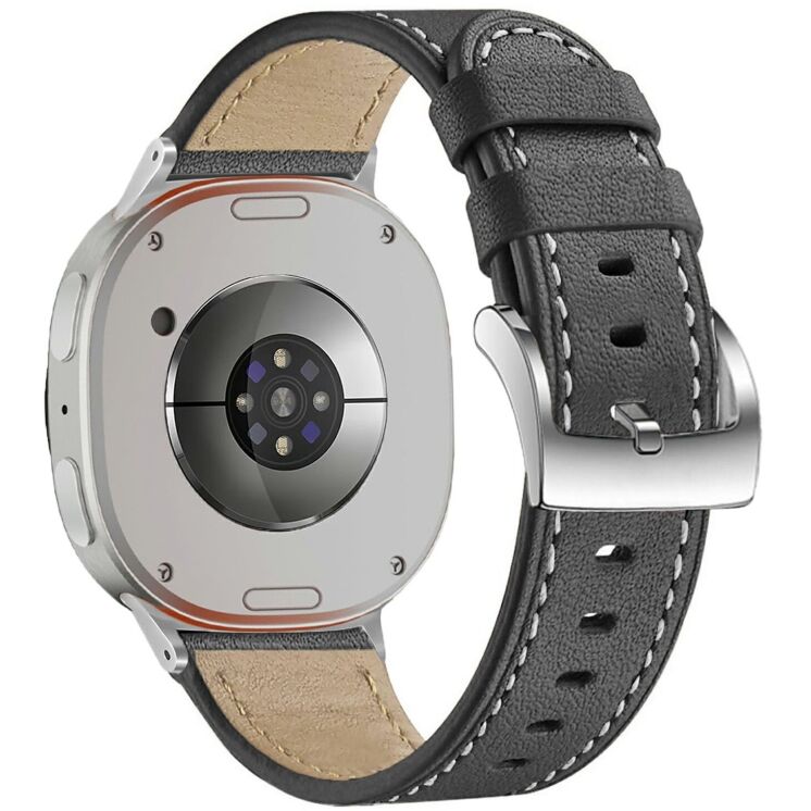 Кожаный ремешок Deexe Genuine Leather для Samsung Galaxy Watch 8 (40/44mm) / 8 Classic - Black: фото 1 из 5