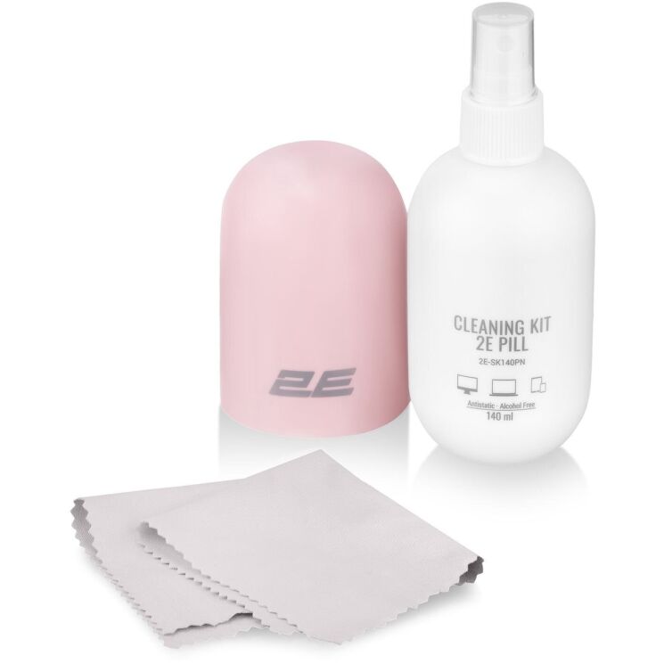 Набор для чистки оргтехники 2E PILL (140ml + салфетка 20см) - Pink: фото 2 из 4