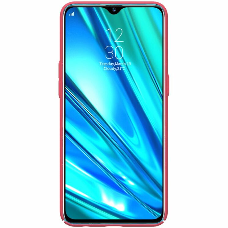 Пластиковый чехол NILLKIN Frosted Shield для Realme 5 Pro / Realme Q - Red: фото 2 из 18