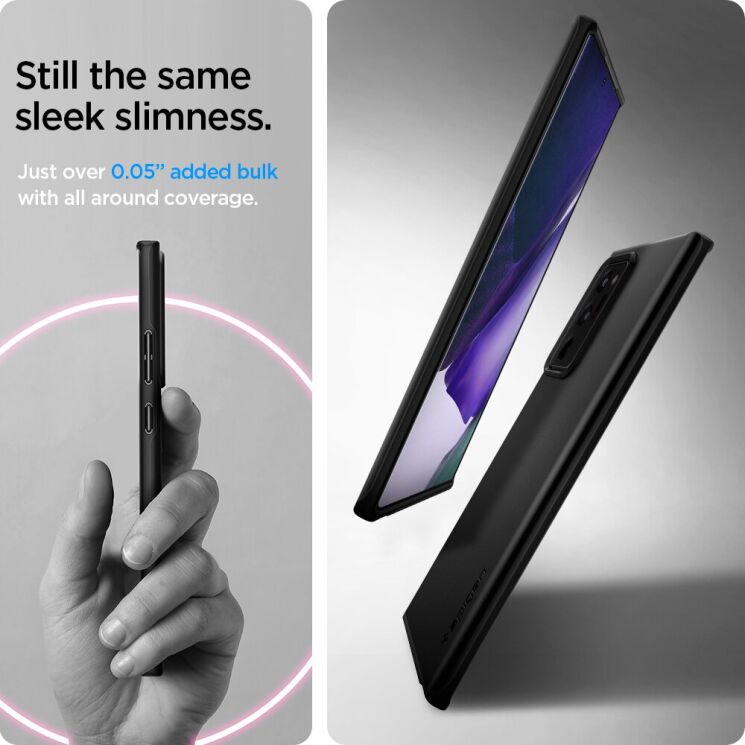 Пластиковый чехол Spigen (SGP) Thin Fit для Samsung Galaxy Note 20 Ultra (N985) - Black: фото 14 из 15