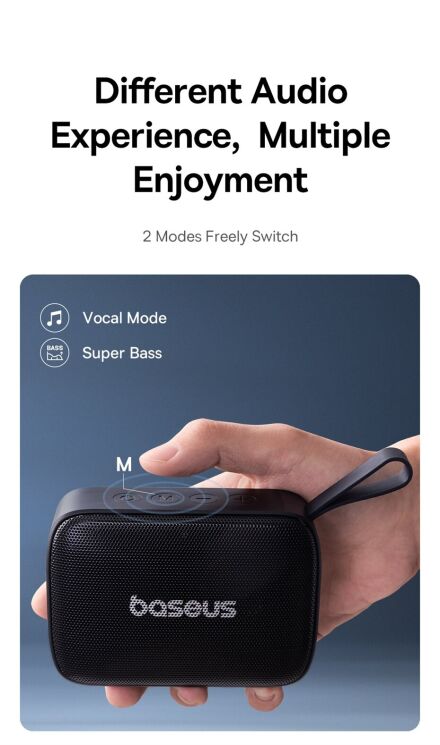 Портативная акустика Baseus OS AeQur 30 Mini (A20077900123-00) - Cosmic Black: фото 15 из 23